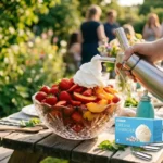 WellWhip 8g Whipped Cream Chargers with finished dessert and dispenser